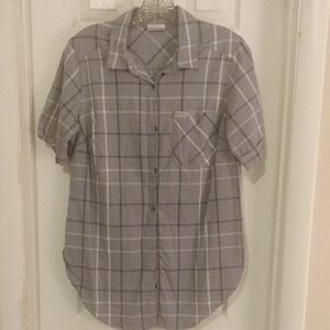 Columbia Men's Casual Gray Plaid Shirt